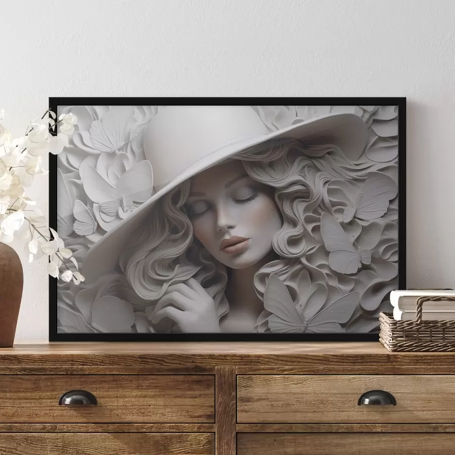 murales de pared Chica con sombrero f44524