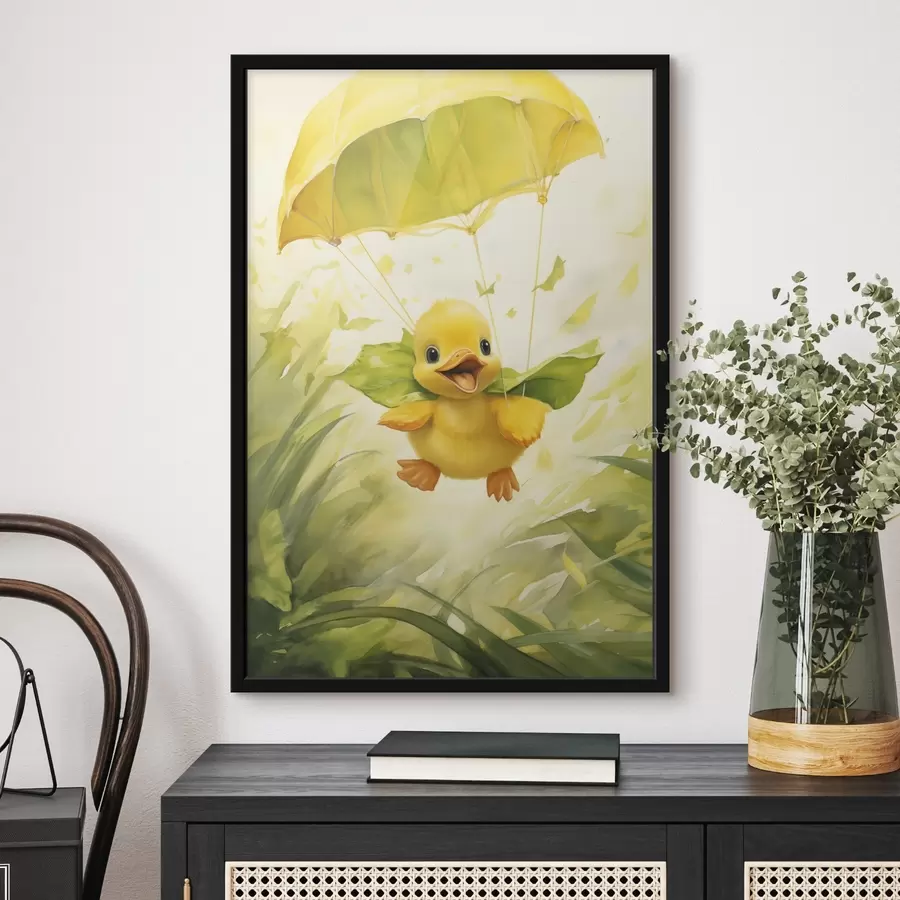 murales de pared Patito con paracaídas f44529