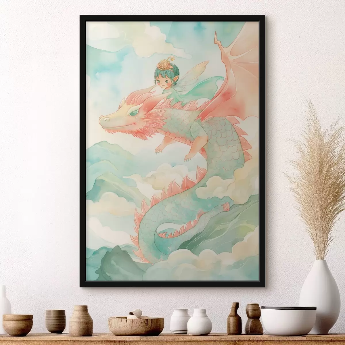 Poster Hada y dragón f44532