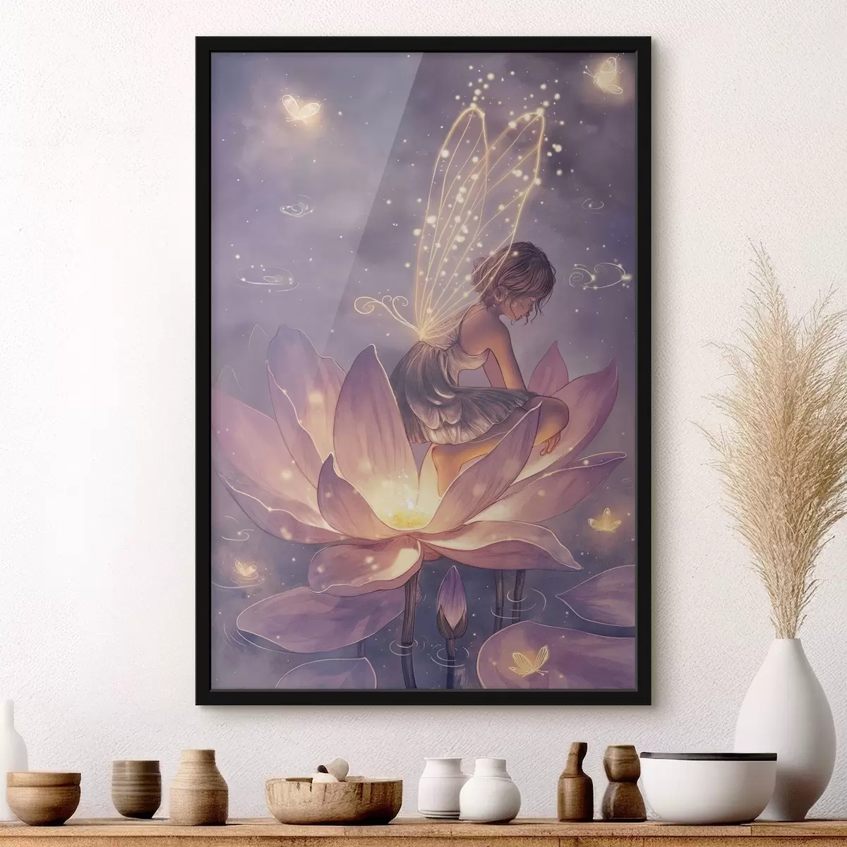 Poster Hada sobre una flor f44533