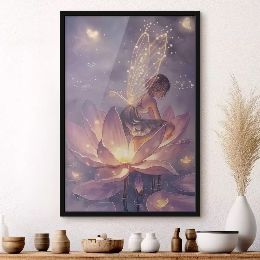 murales de pared Hada sobre una flor f44533