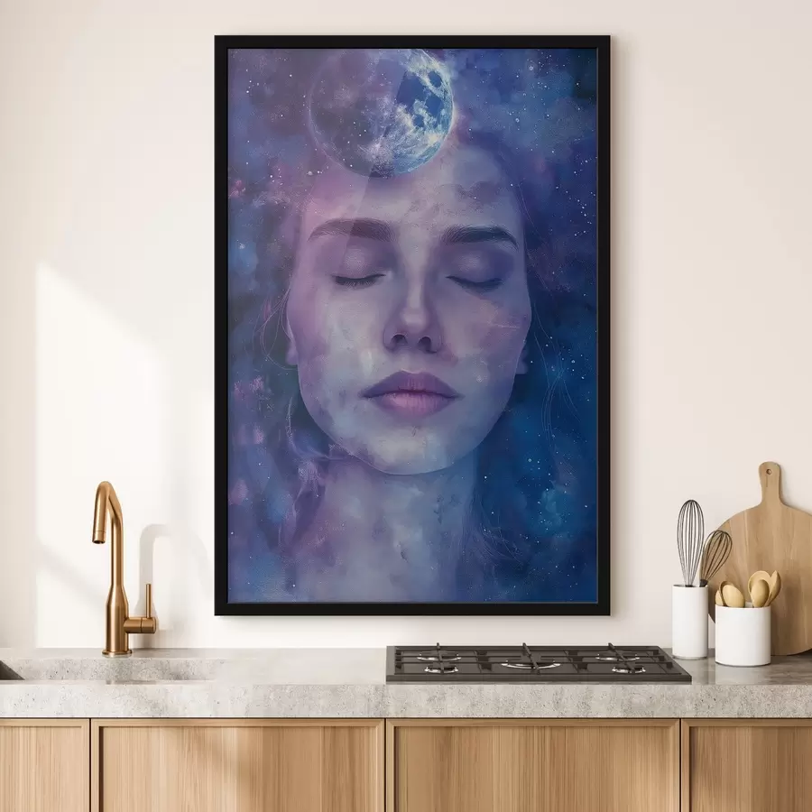 murales de pared La mujer y el cosmos f44539