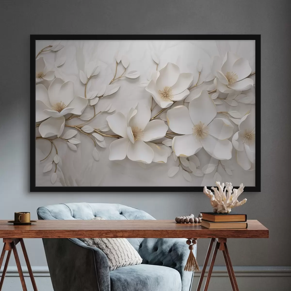 Poster Flores blancas f44547