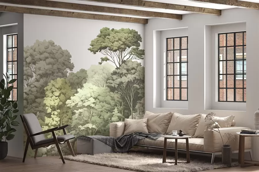 murales de pared Coronas forestales w04044