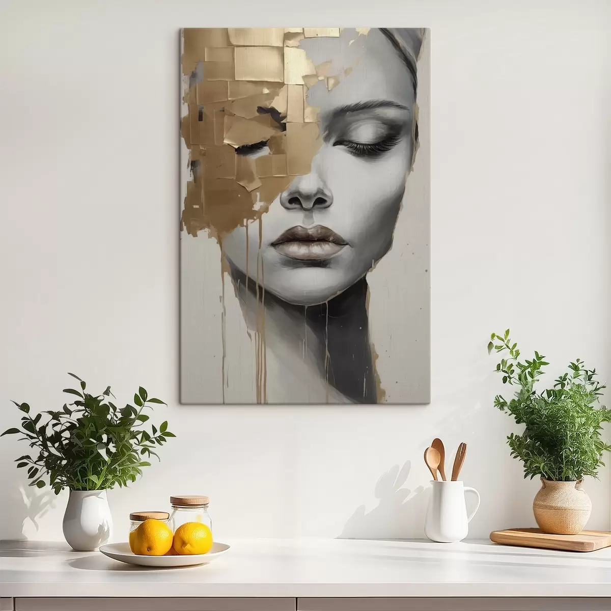 murales de pared Imagen facial abstracta s44570
