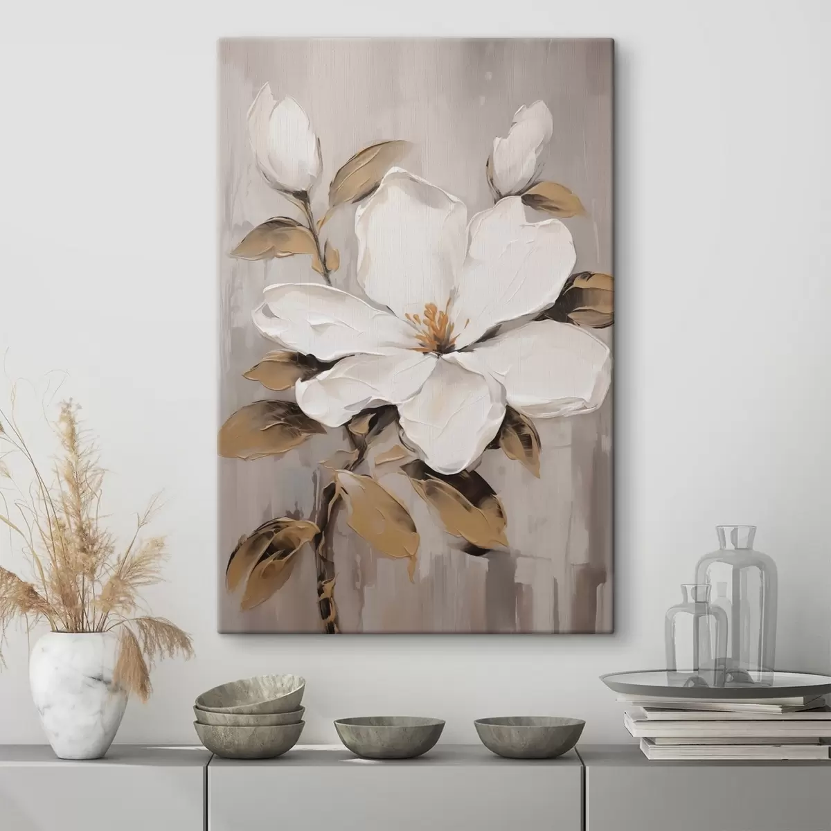 murales de pared Pintura imitación flor grande s44581