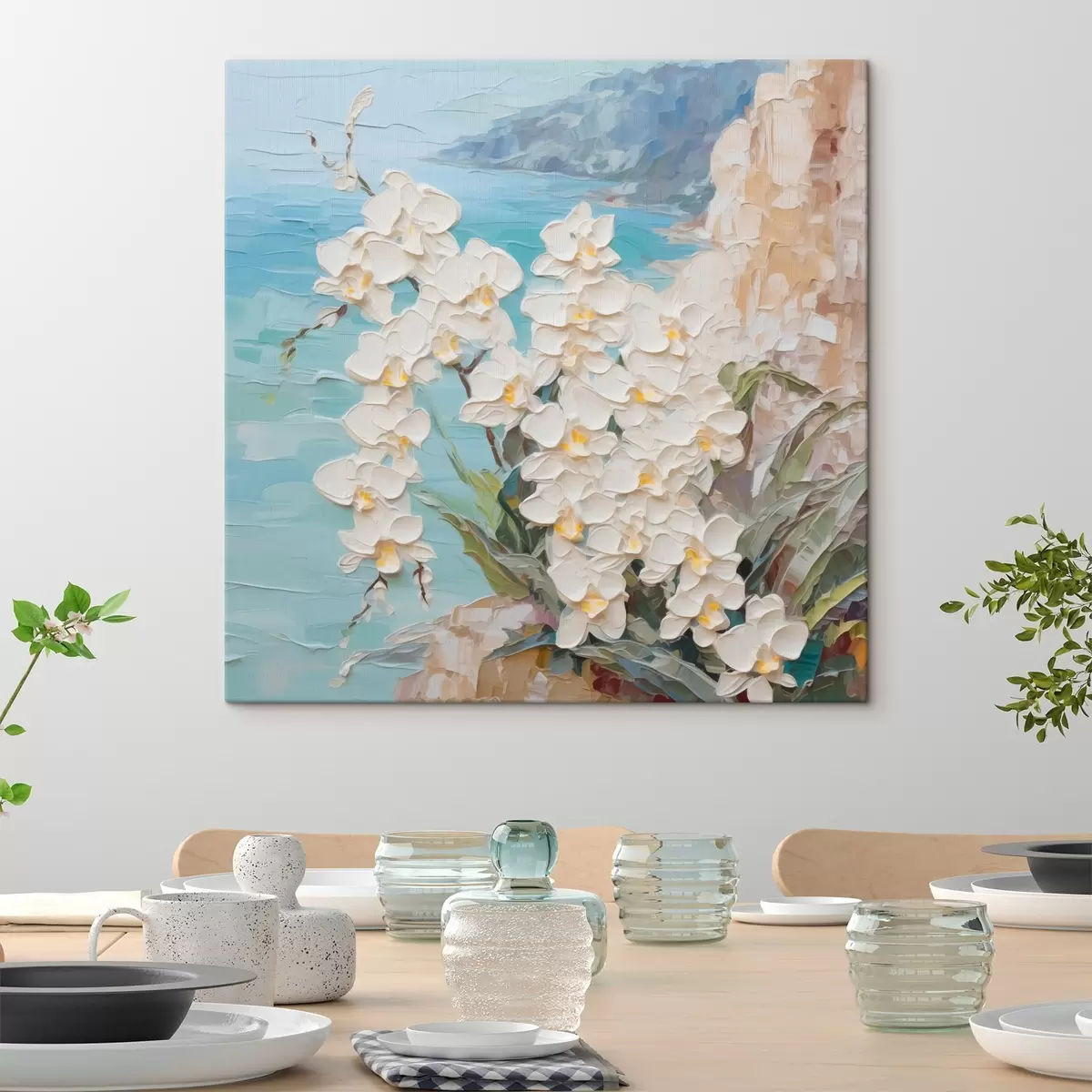 murales de pared Orquídeas contra el mar s44590