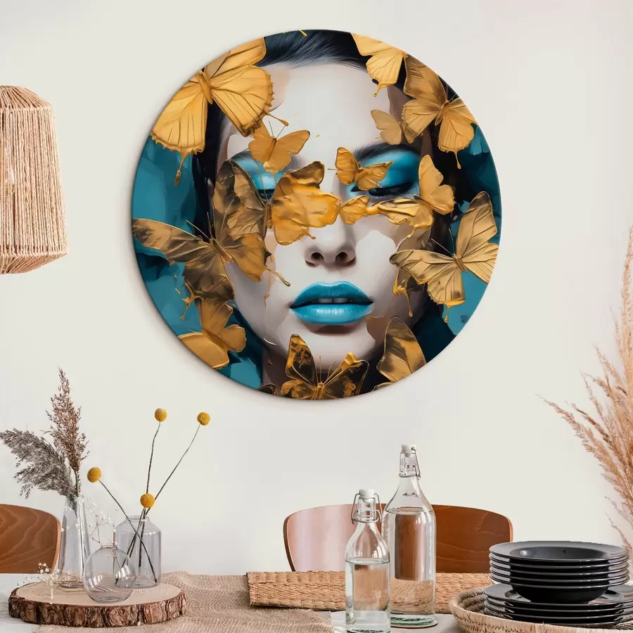 murales de pared Retrato de niña con mariposas r44583