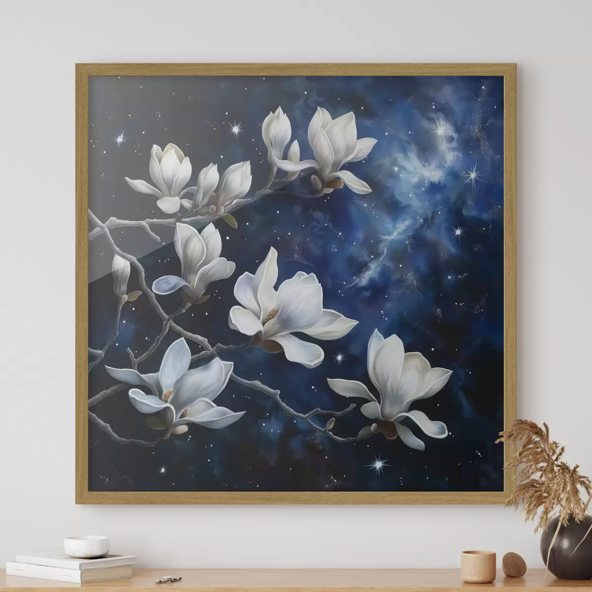 Poster Flores de magnolia contra el cielo f44585