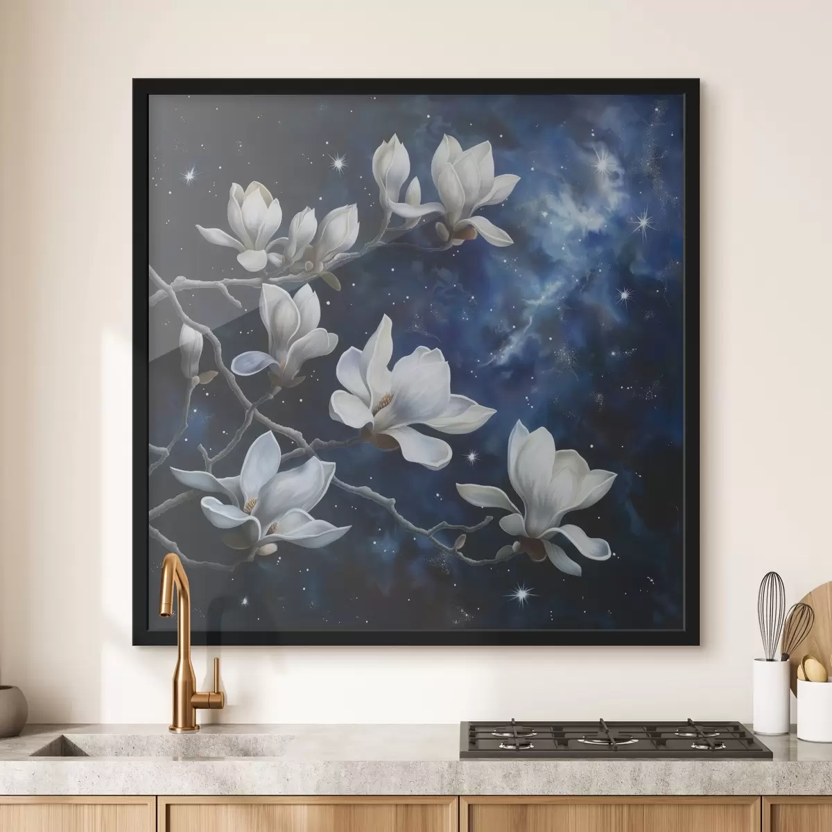 Poster Flores de magnolia contra el cielo f44585