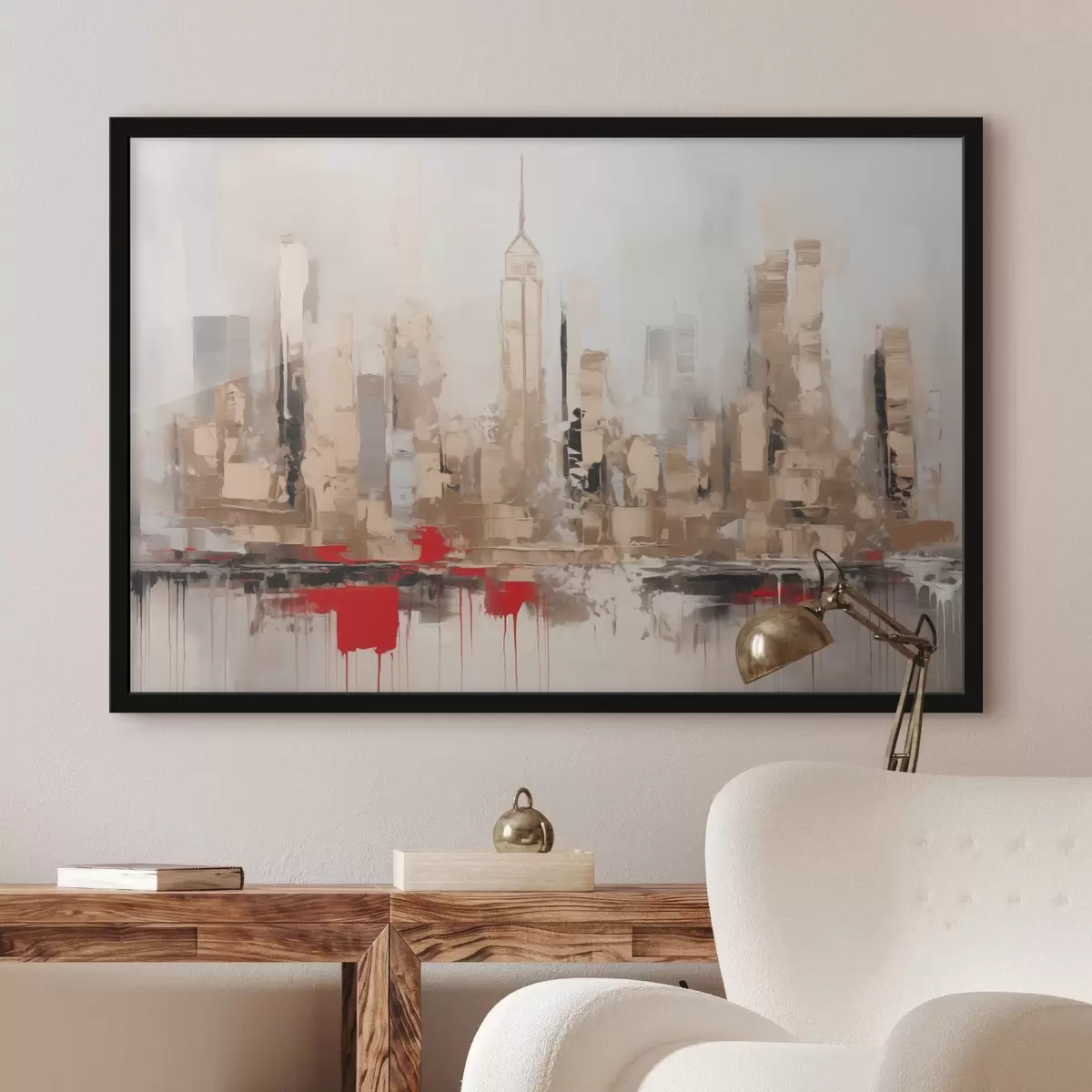 Poster Pintura abstracta imitación ciudad f44597