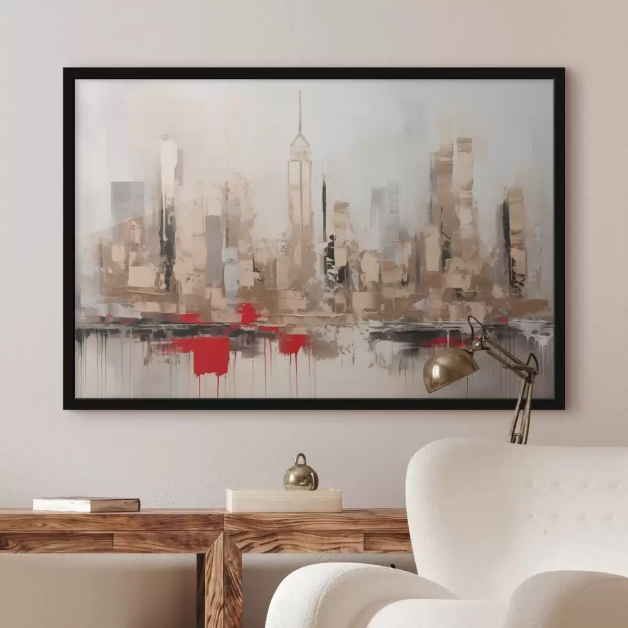 murales de pared Pintura abstracta imitación ciudad f44597