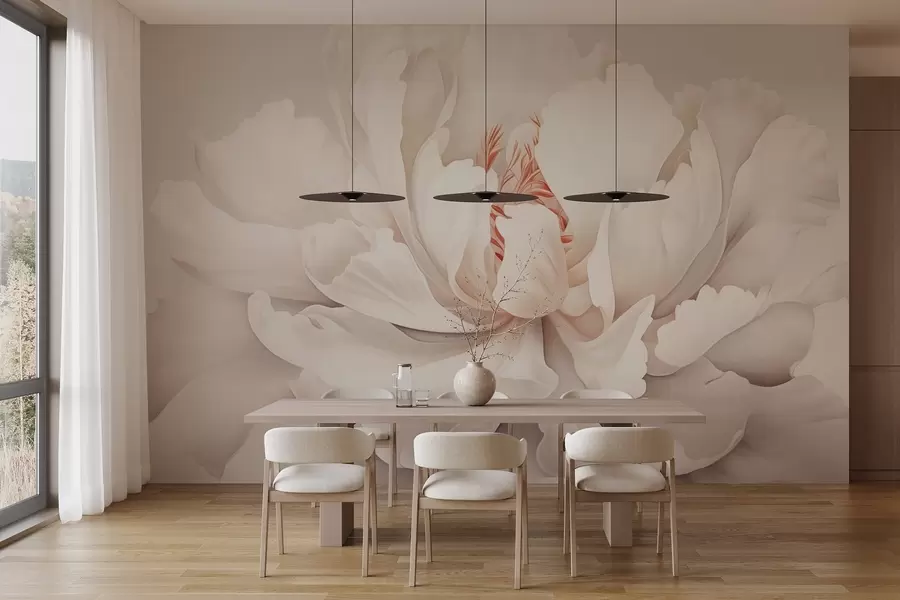 murales de pared Capullo de peonía en colores pastel w04061