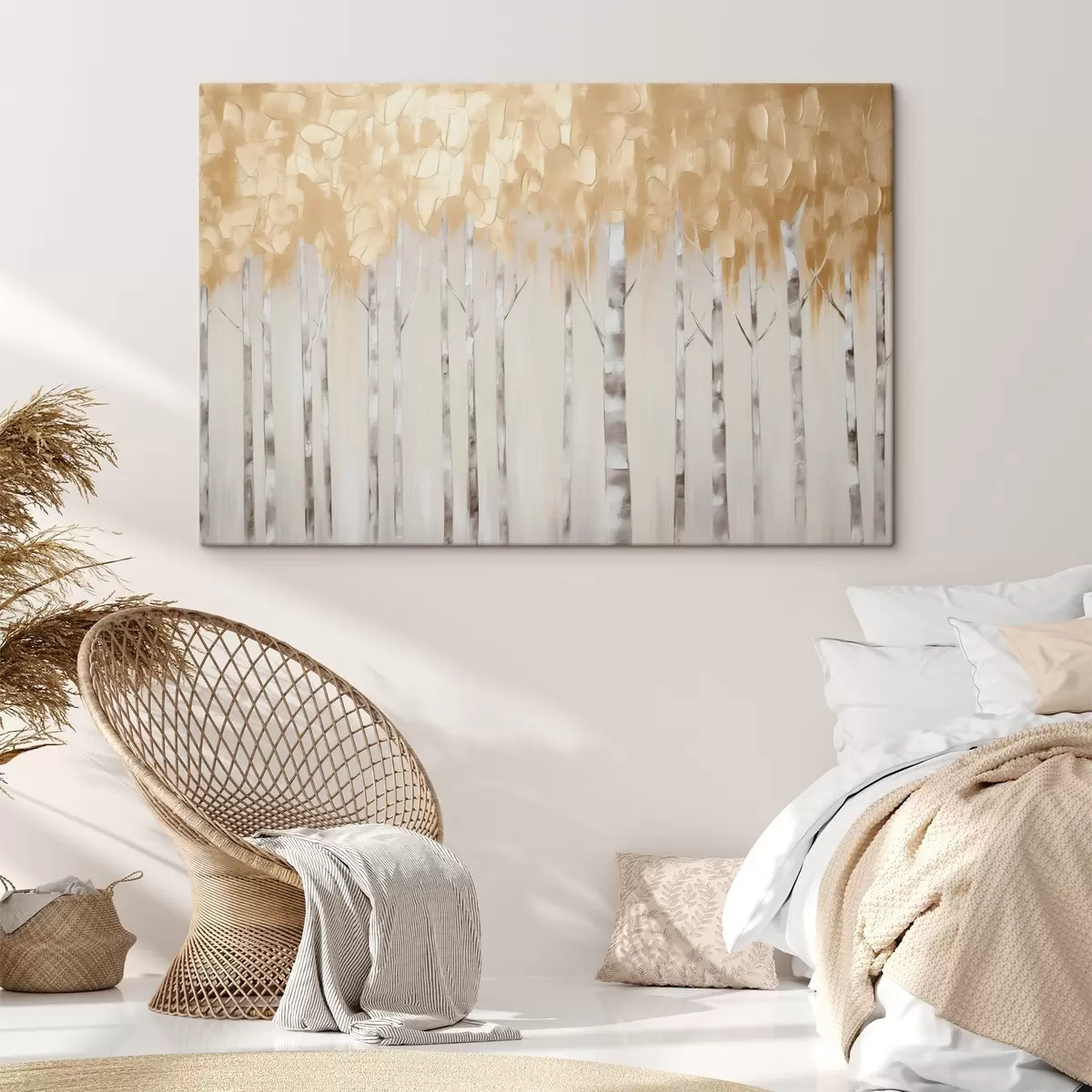 murales de pared Pintura imitación abedul s44637