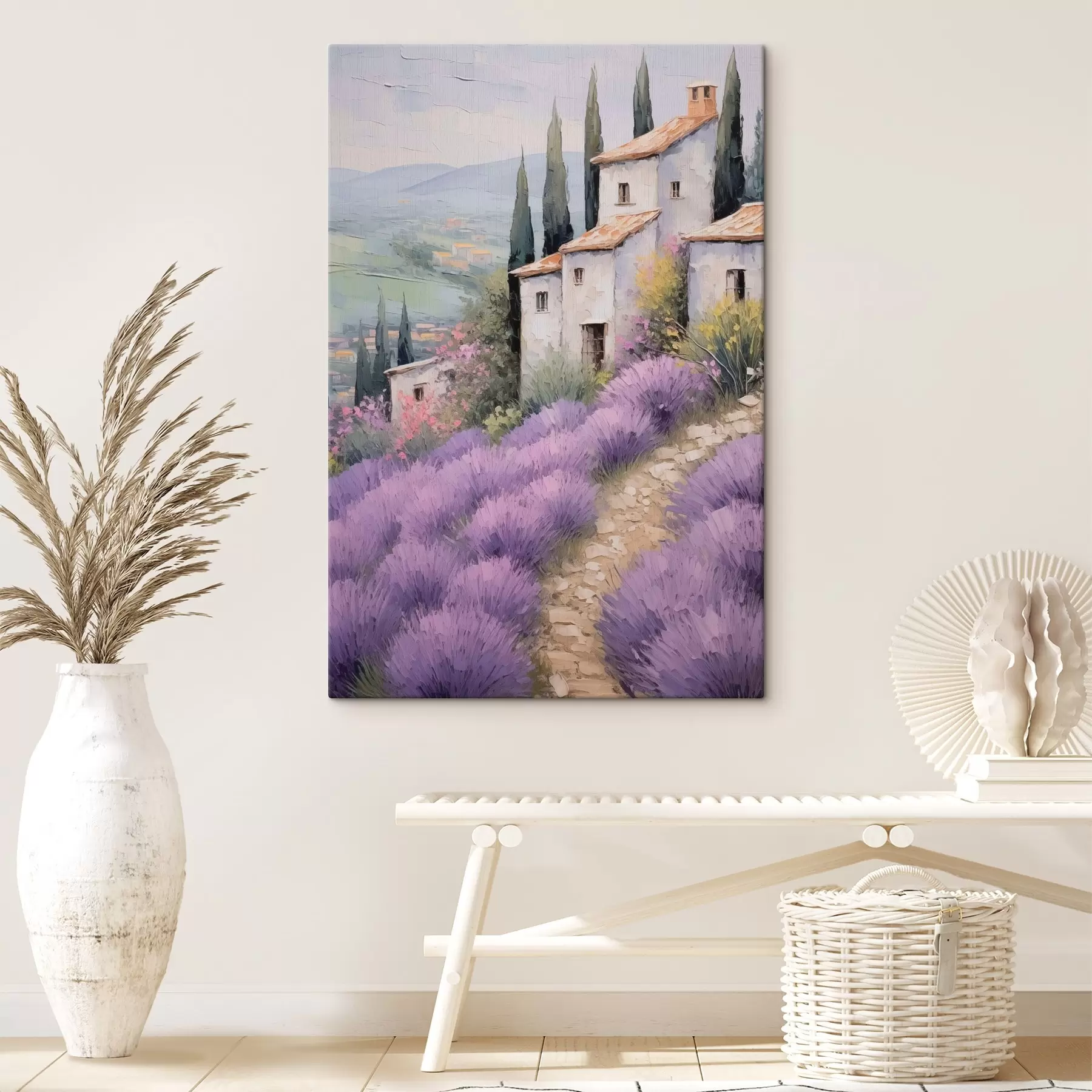 murales de pared Casa junto al campo de lavanda s44641