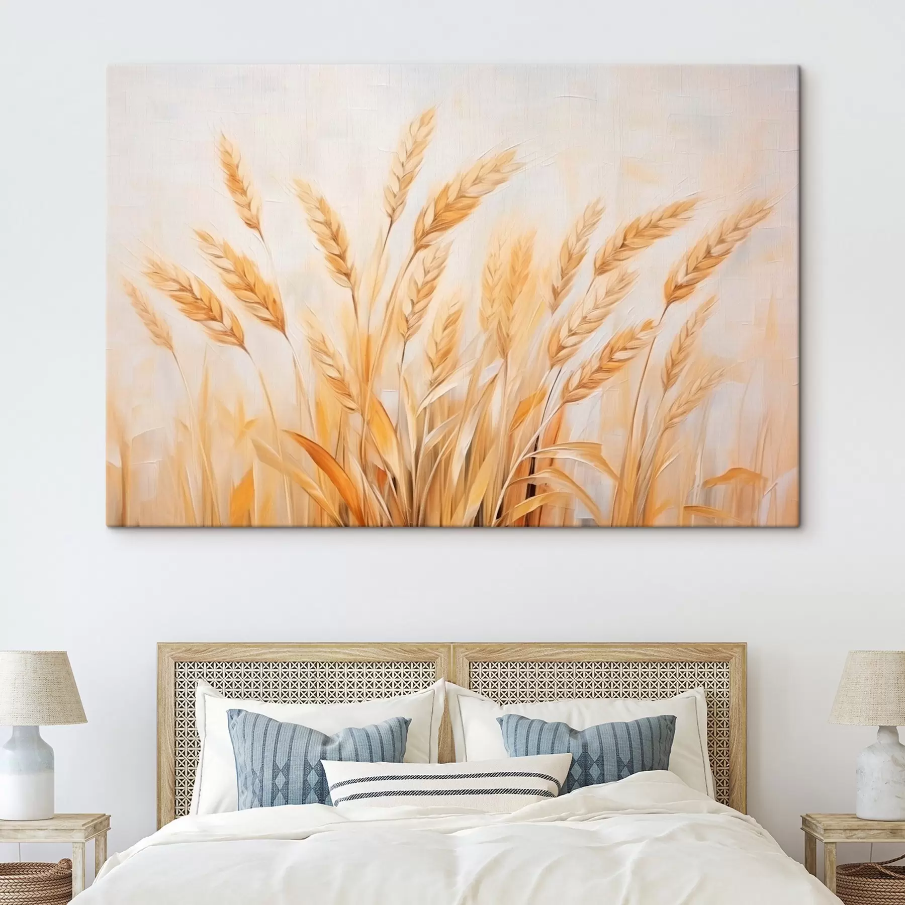 murales de pared Pintura imitación de espigas de trigo s44642