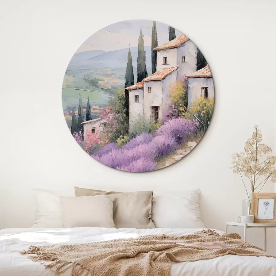 murales de pared Casa junto al campo de lavanda r44641