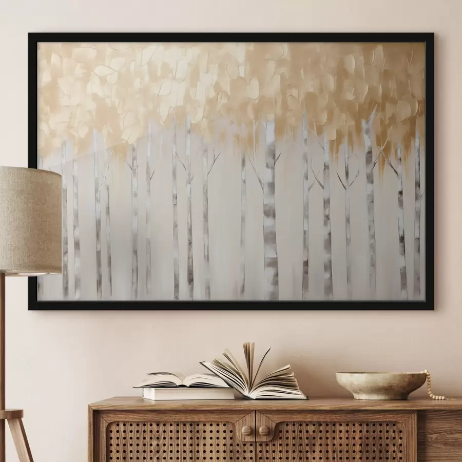 murales de pared Pintura imitación abedul f44637