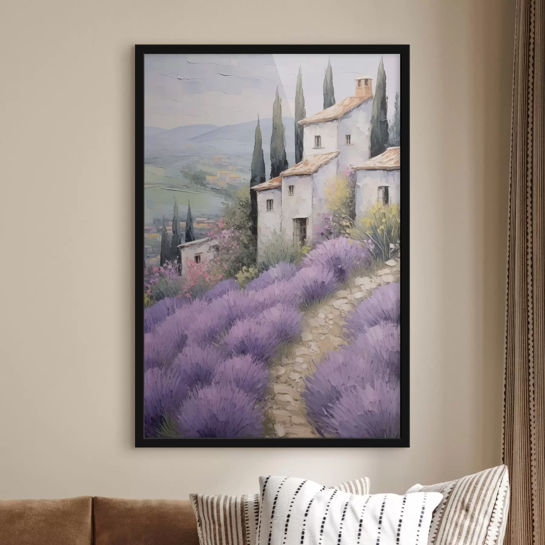 murales de pared Casa junto al campo de lavanda f44641