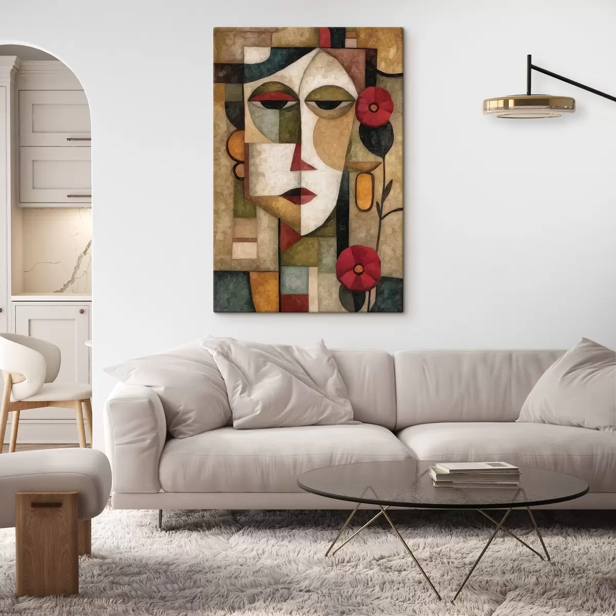 murales de pared Rostro femenino, cubismo s44619