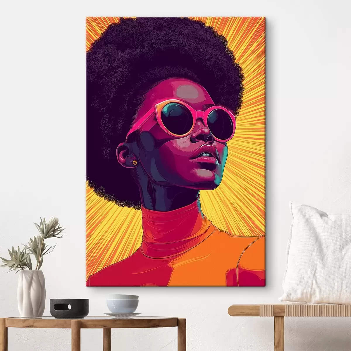 murales de pared Chica con gafas, arte pop s44620