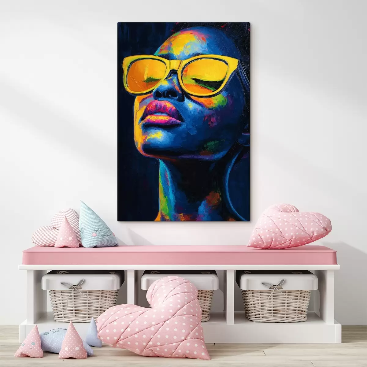 murales de pared Chica con gafas amarillas s44621