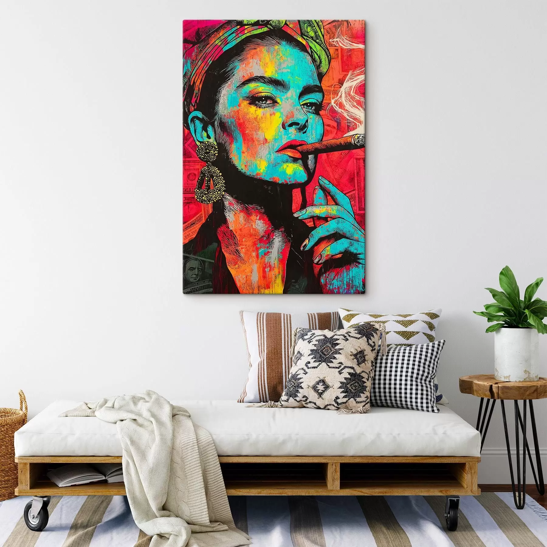 murales de pared Chica con puro, estilo pop art s44625