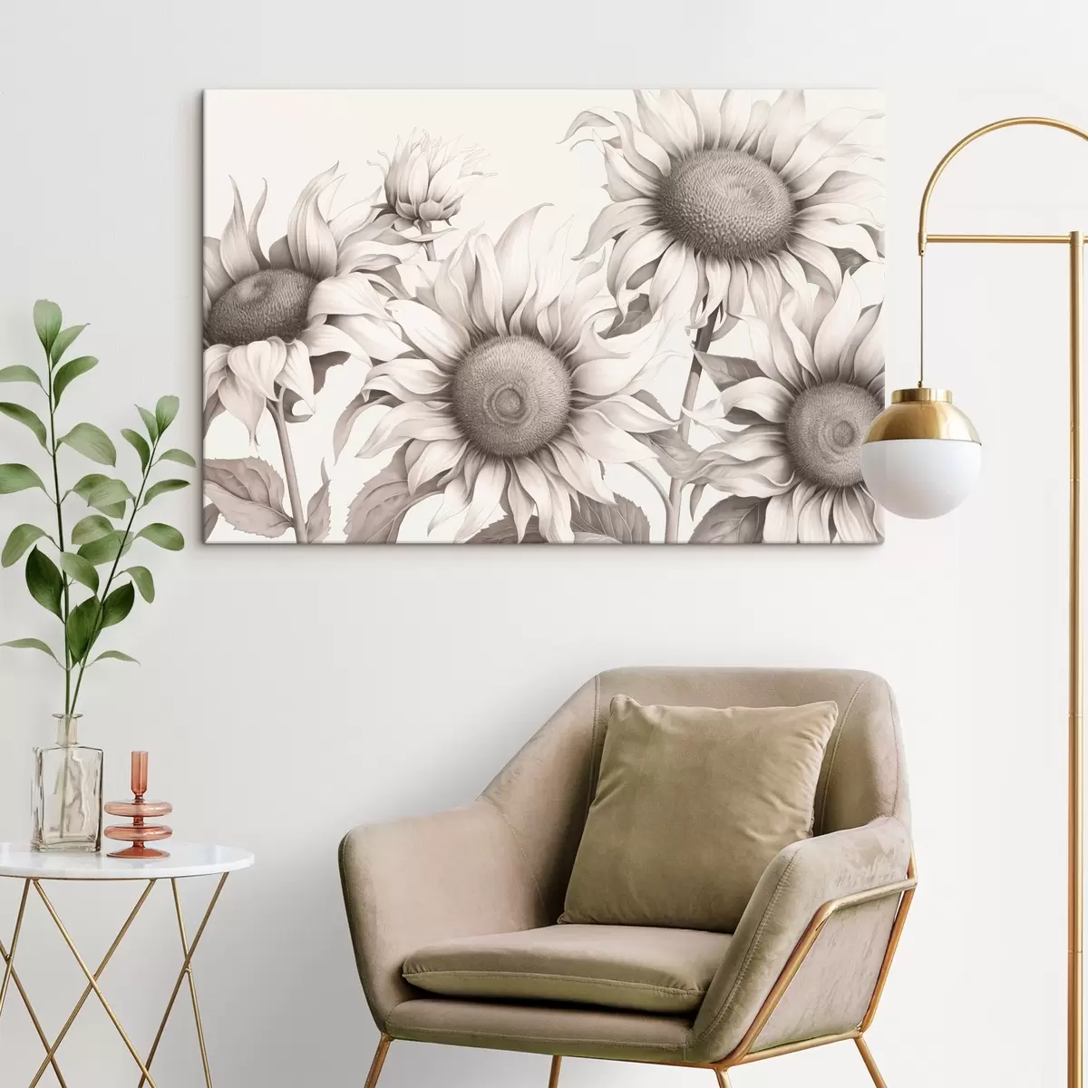 murales de pared Girasoles, estilo gráfico s44626