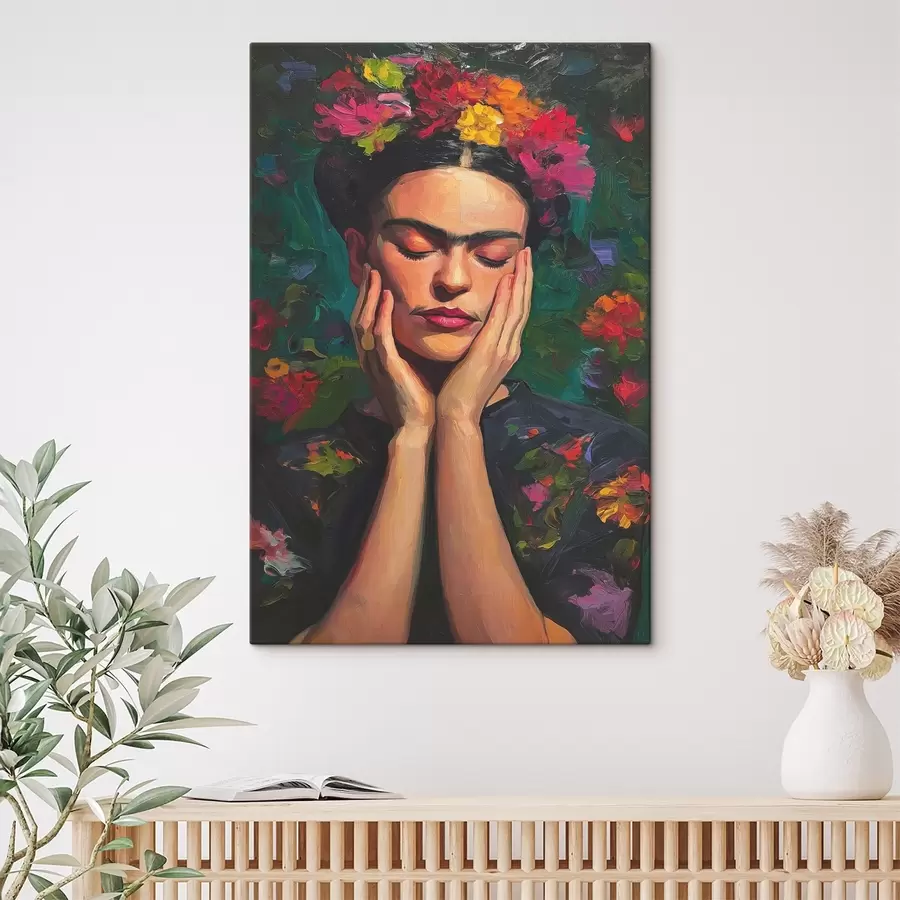 murales de pared Mujer con flores, estilo pictórico s44628