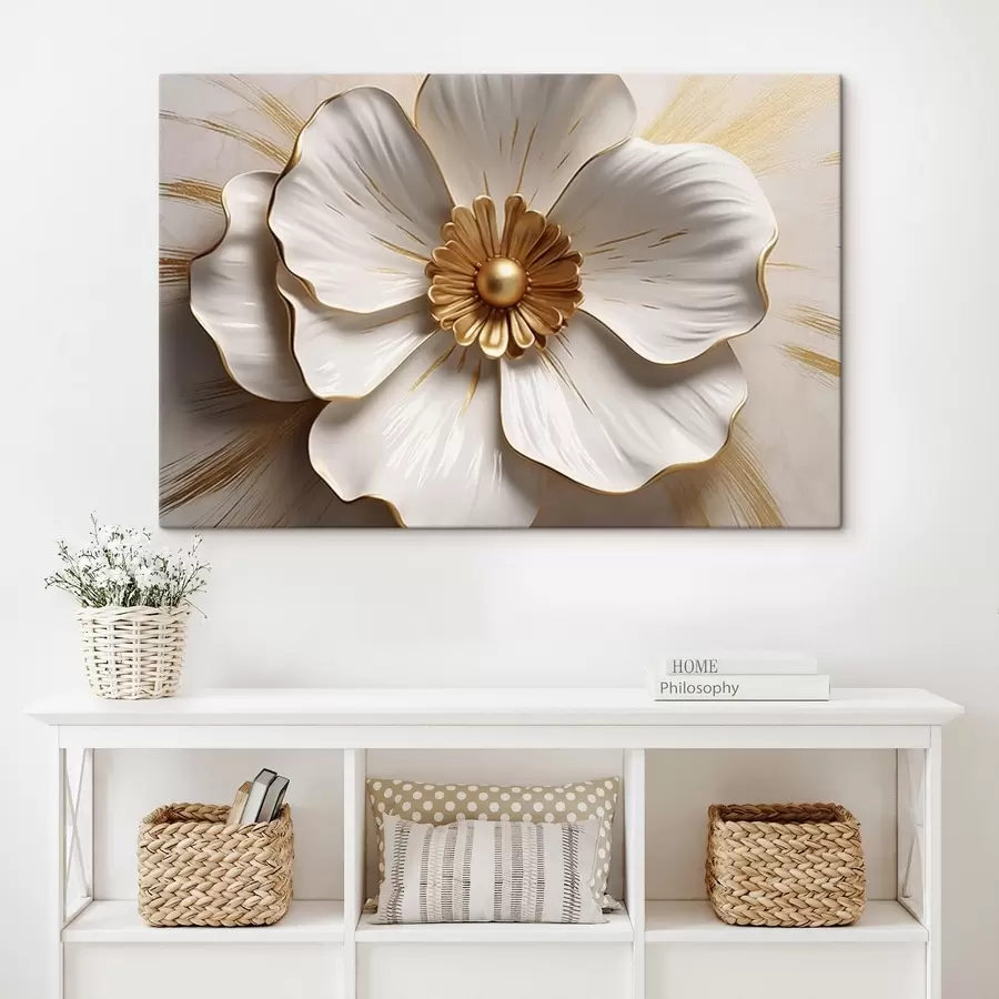 murales de pared Flor con pétalos volumétricos s44631