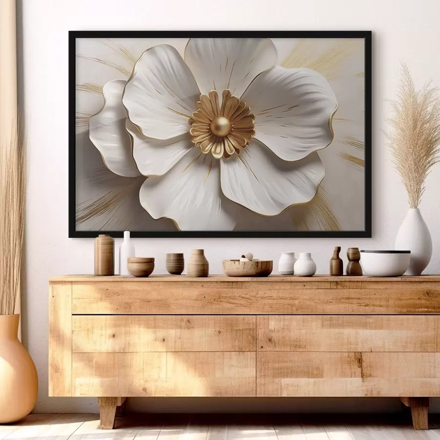 murales de pared Flor con pétalos volumétricos f44631