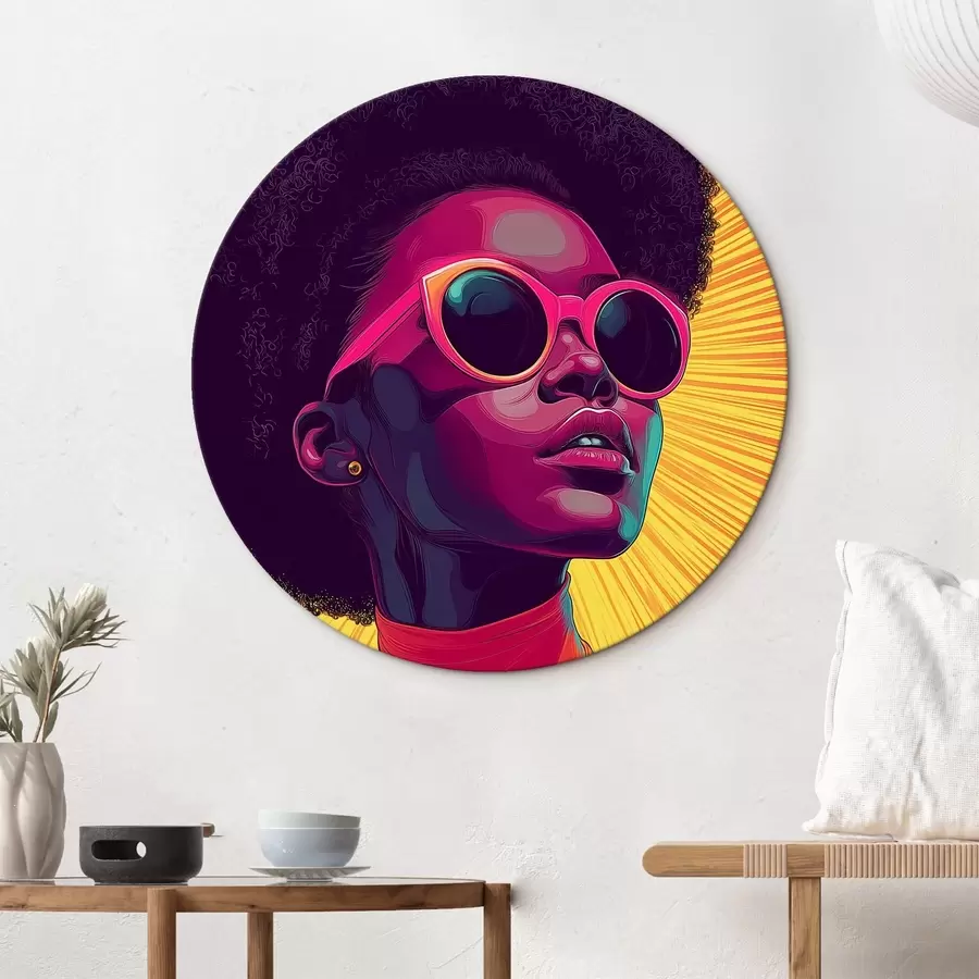 murales de pared Chica con gafas, arte pop r44620