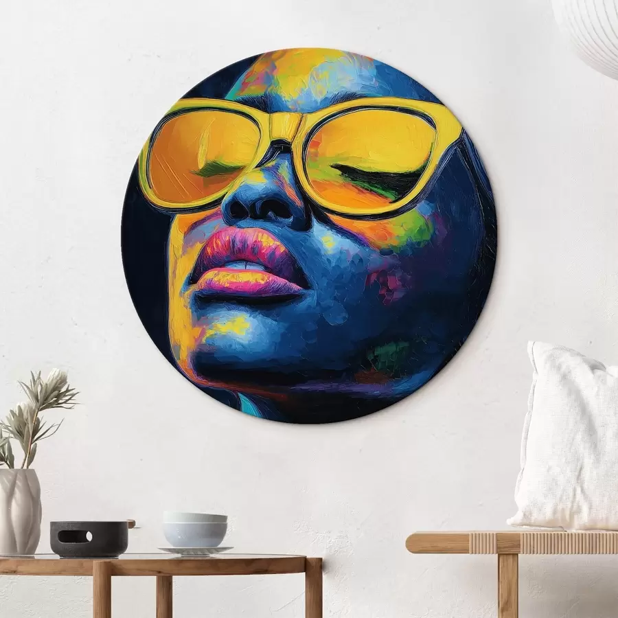 murales de pared Chica con gafas amarillas r44621
