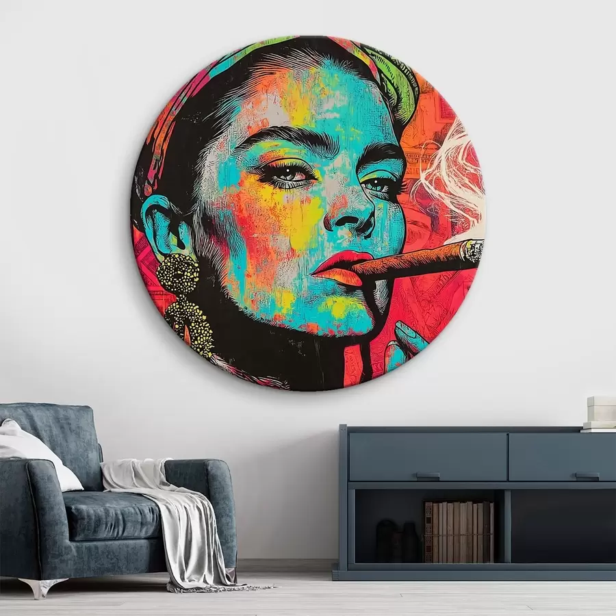 murales de pared Chica con puro, estilo pop art r44625