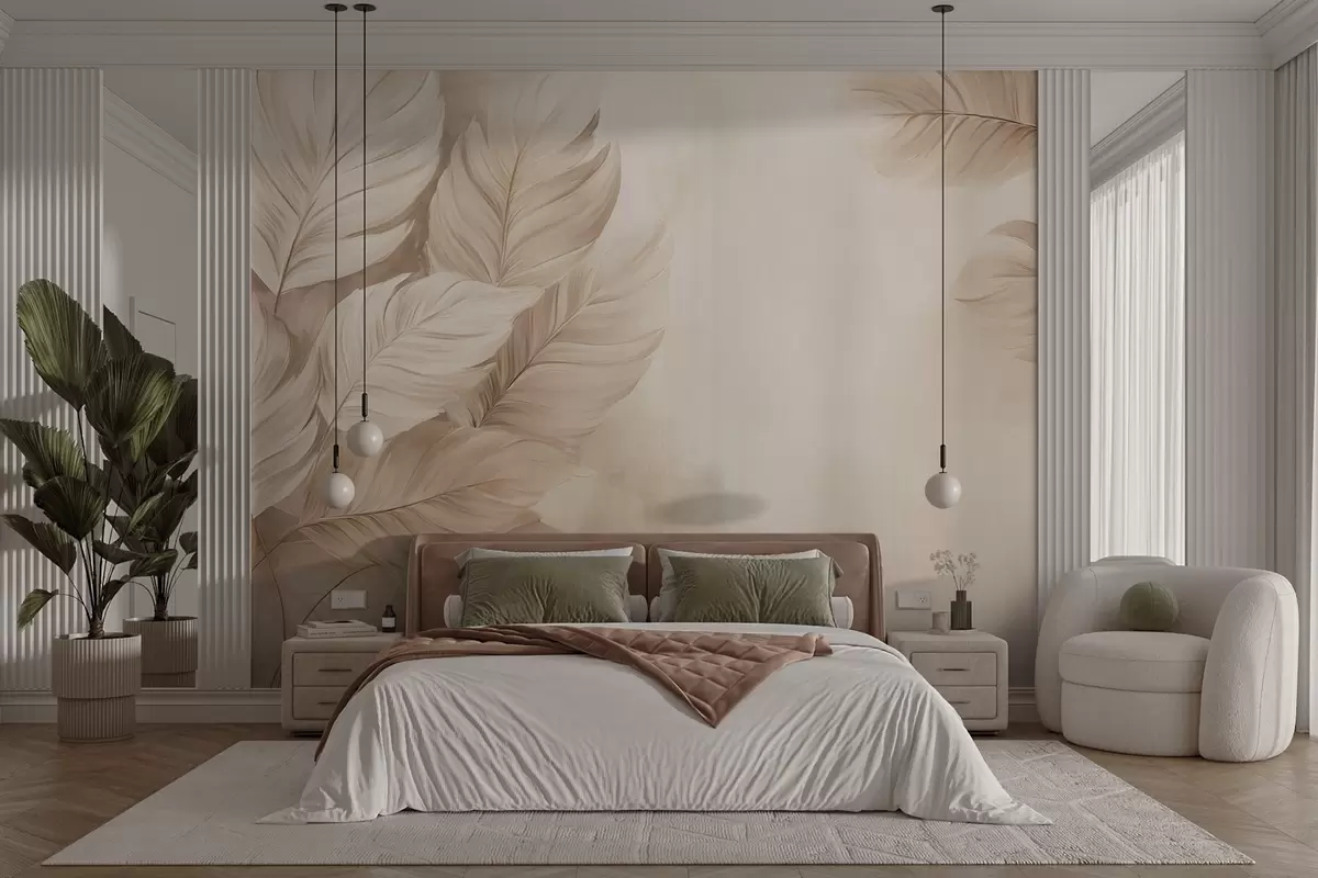 murales de pared Hojas pastel w09175v2