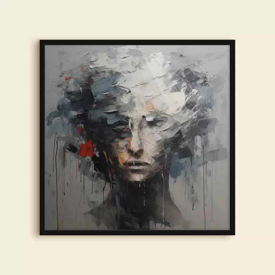 murales de pared Rostro en ruinas f44655