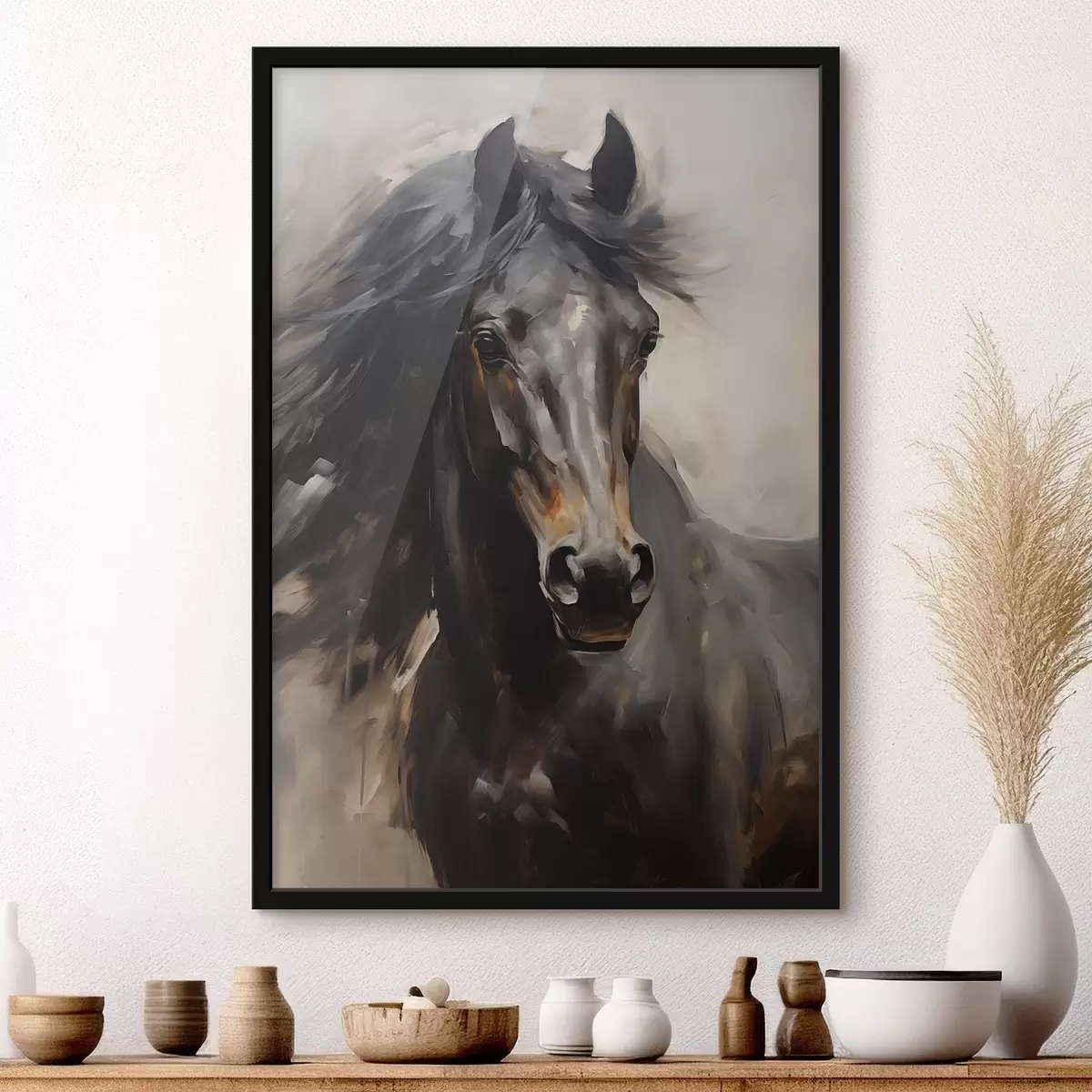 Poster Caballo negro f44662