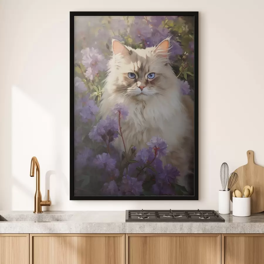 murales de pared Gato en flores f44663