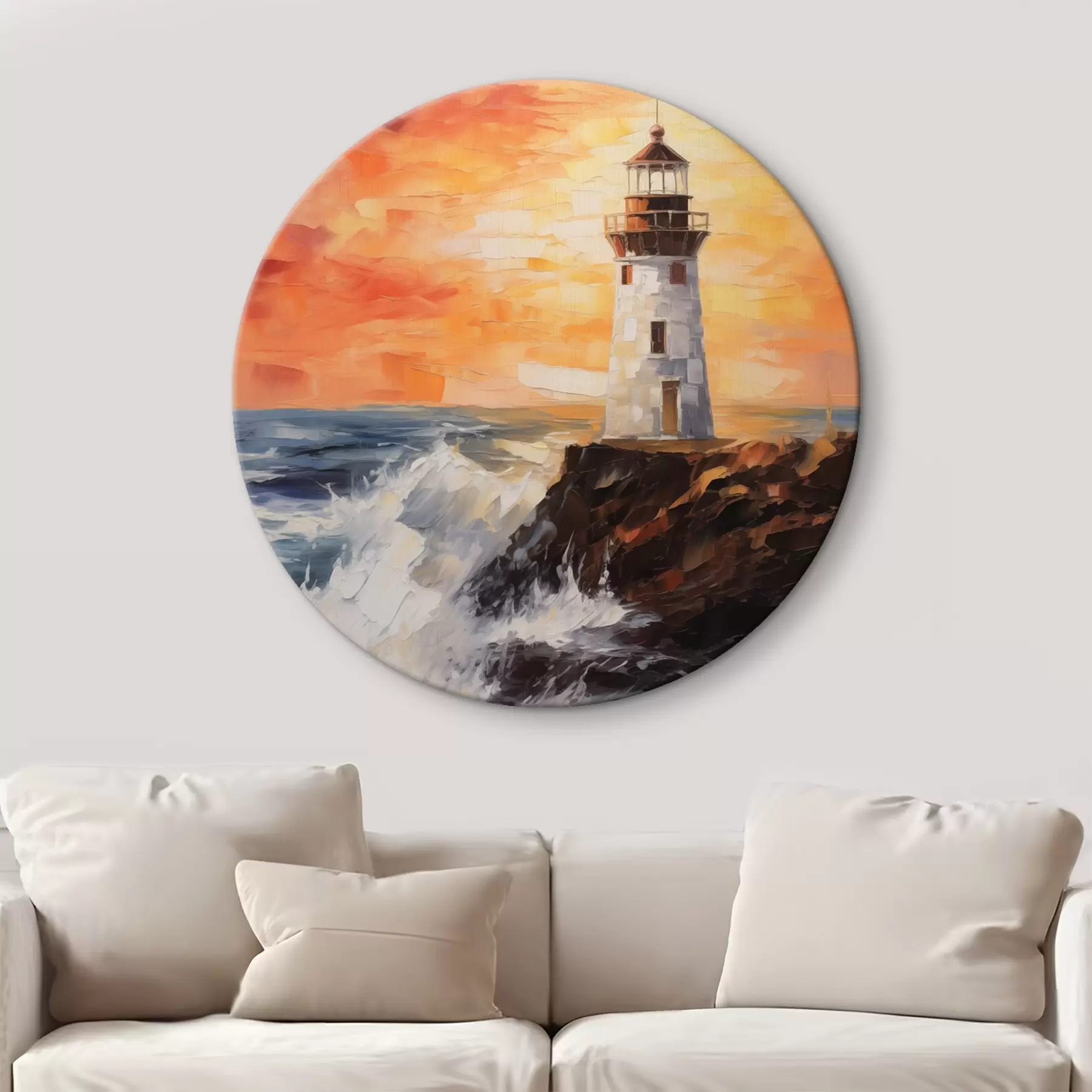 murales de pared Faro al atardecer r44674