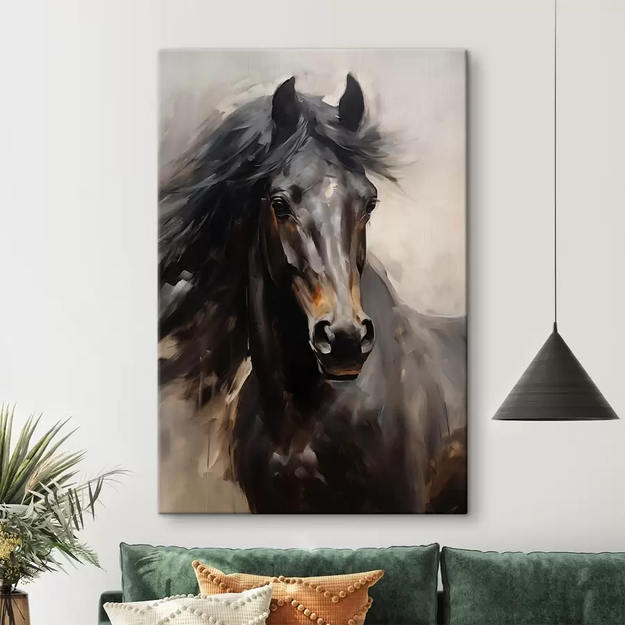 murales de pared Caballo negro s44662