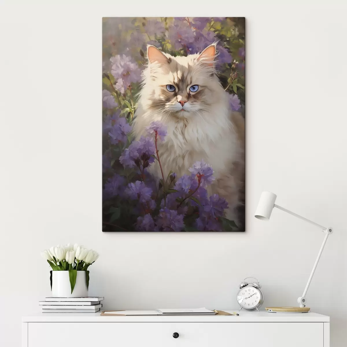 murales de pared Gato en flores s44663