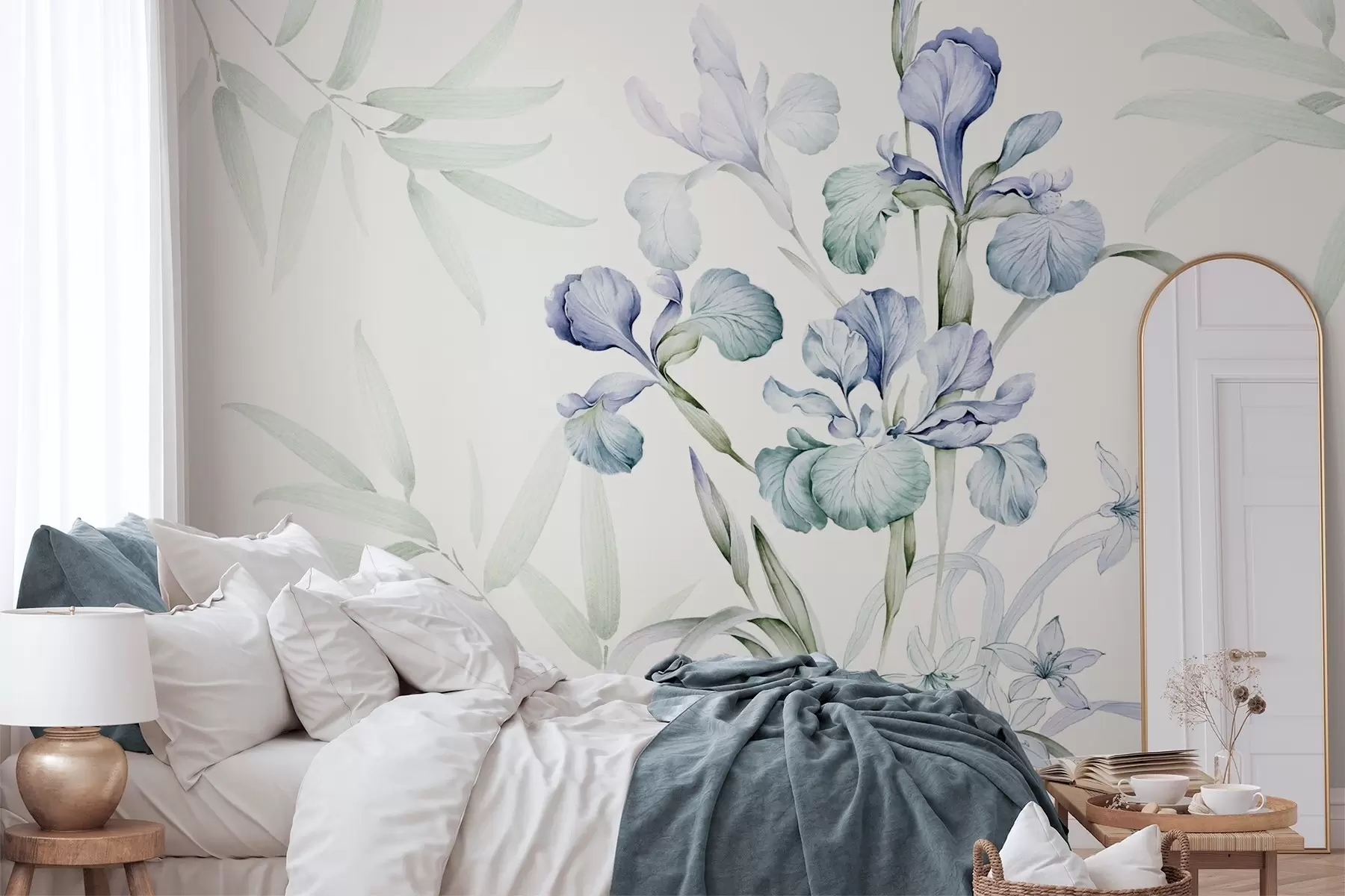 murales de pared Delicados iris imitación acuarela w03955