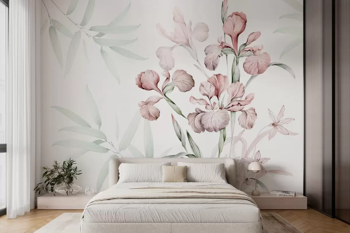 murales de pared Iris imitación acuarela w03955v1
