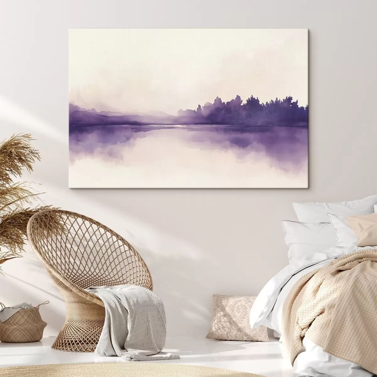 murales de pared Abstracción de pintura de acuarela con color púrpura s44504