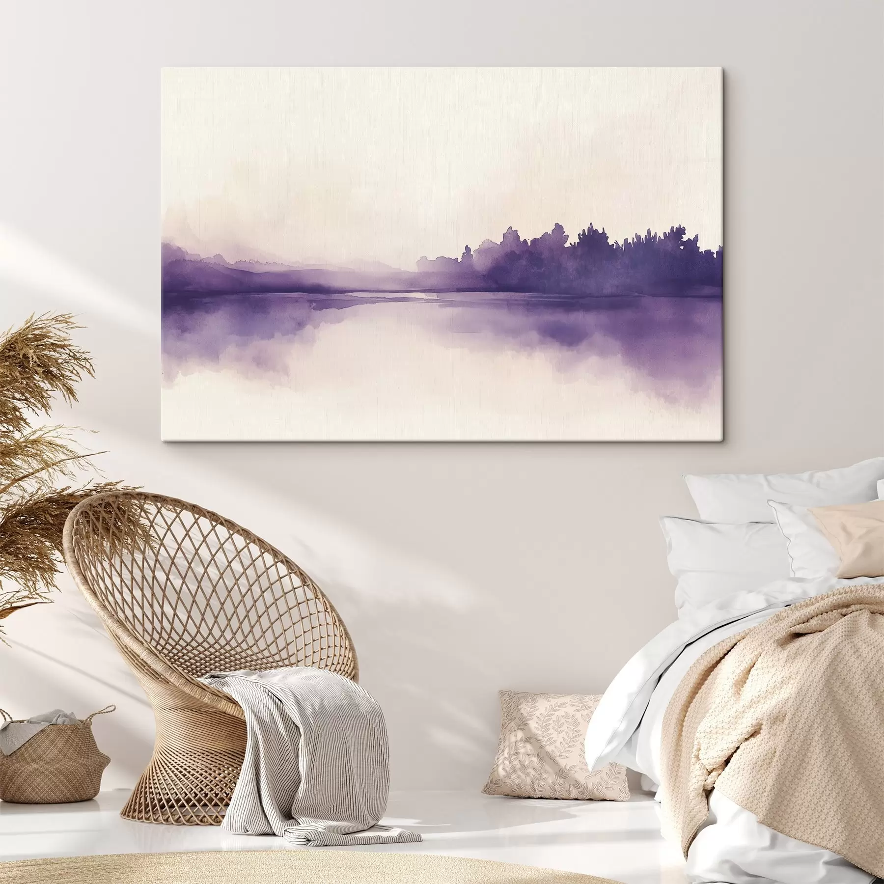 murales de pared Abstracción de pintura de acuarela con color púrpura s44504