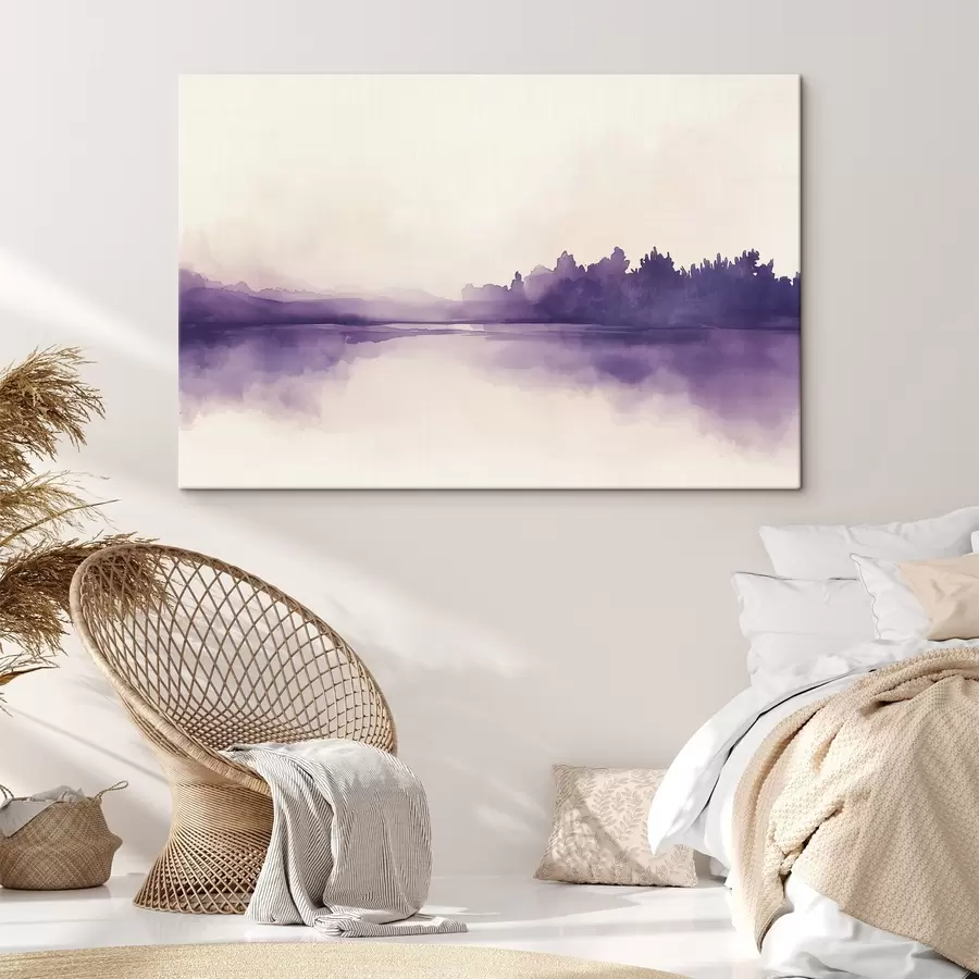 murales de pared Abstracción de pintura de acuarela con color púrpura s44504