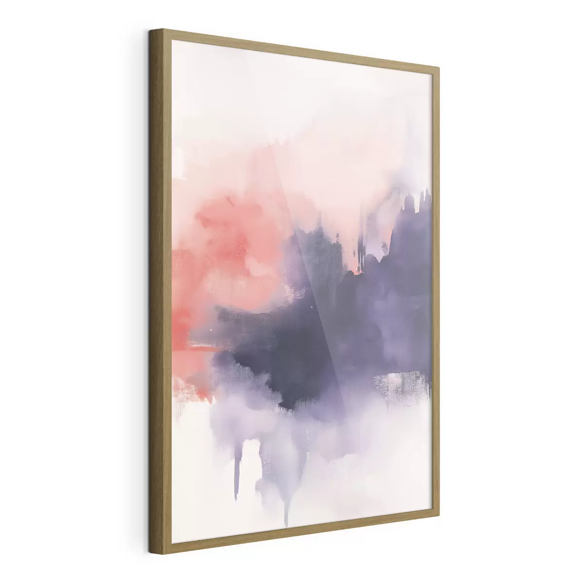 Poster Abstracción estilo acrílico, pinceladas, morado y rosa f44507