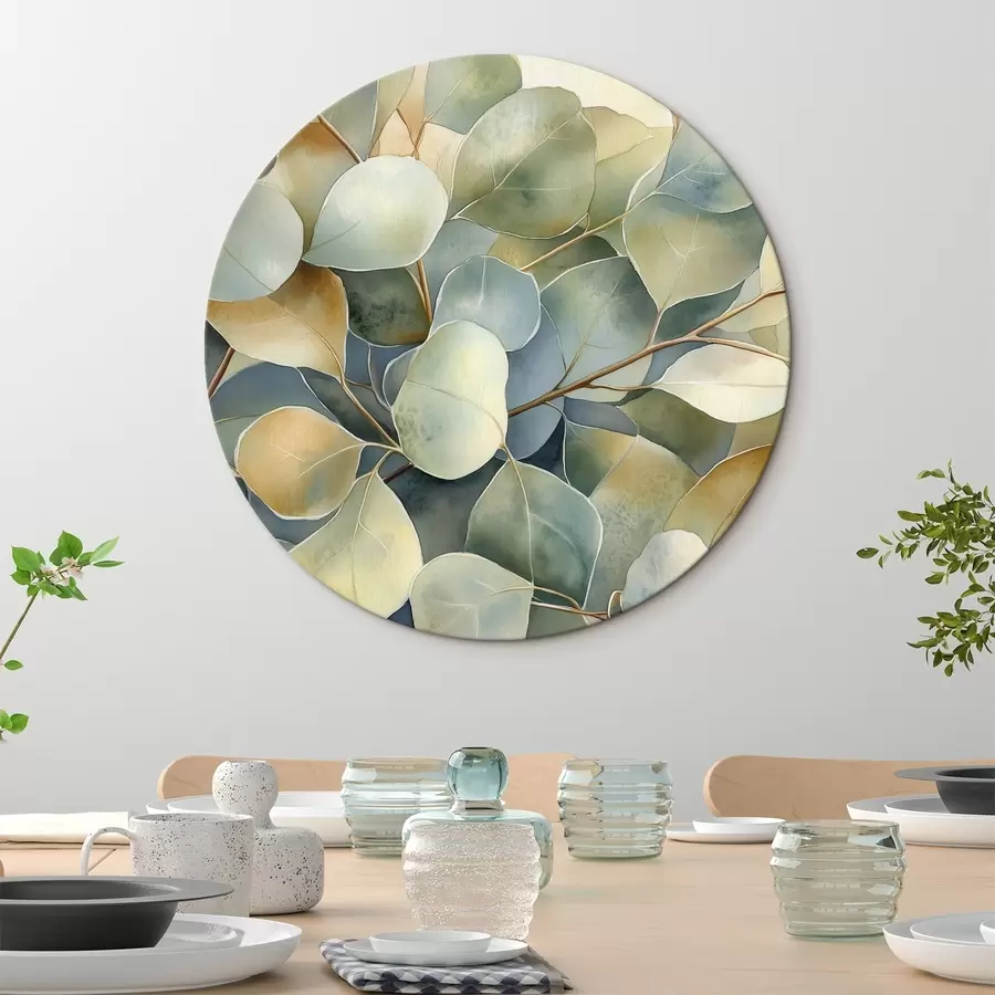 murales de pared Hojas de eucalipto, estilo acuarela, naturaleza r44502