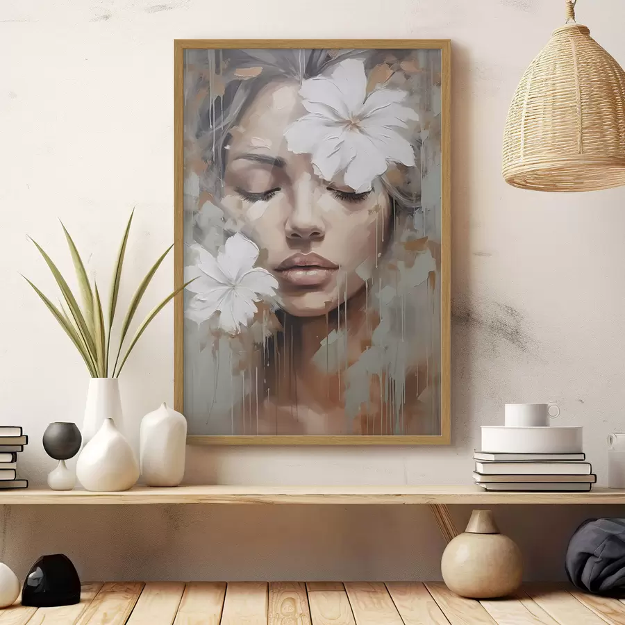 murales de pared Flores blancas sobre los ojos f44684
