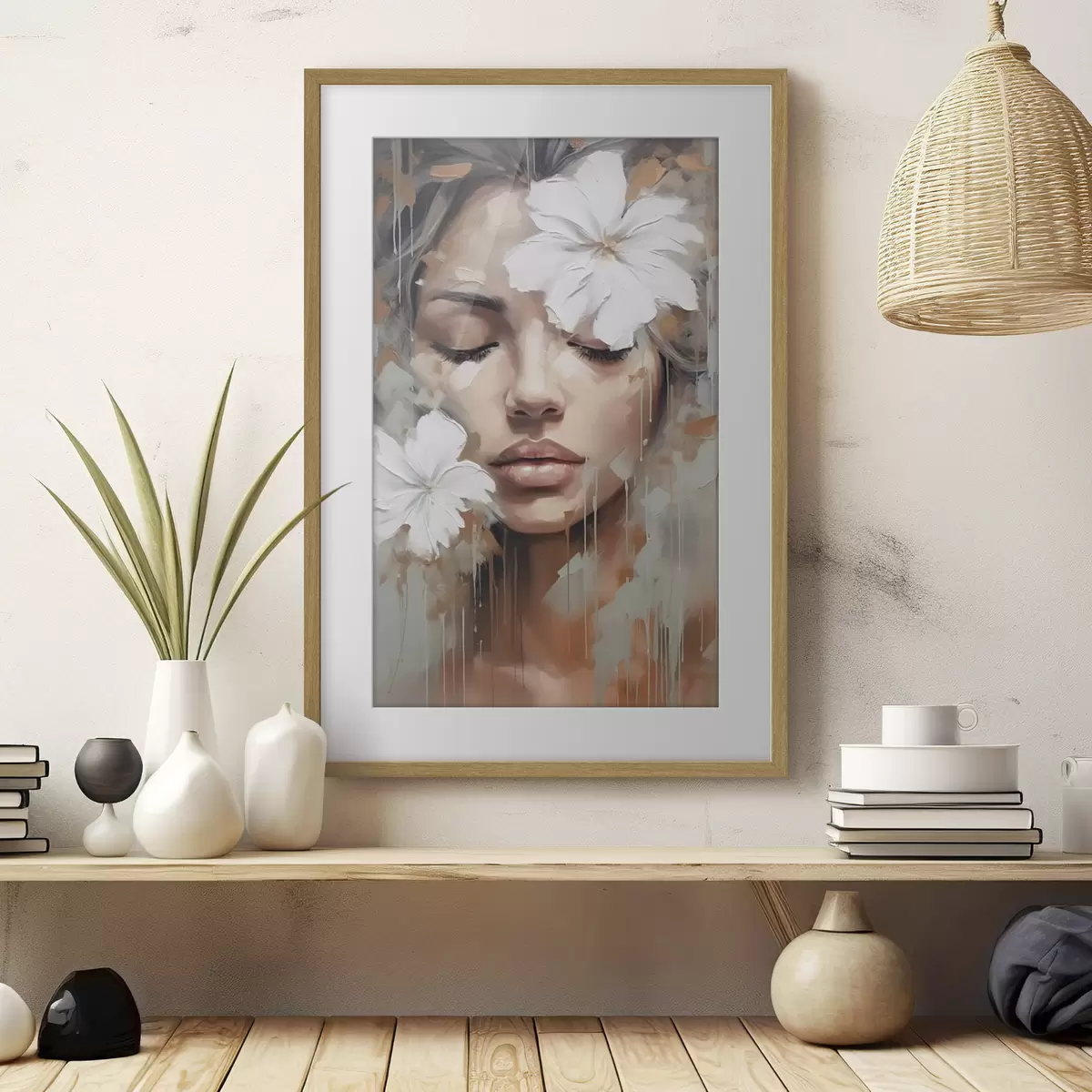 Poster Flores blancas sobre los ojos f44684